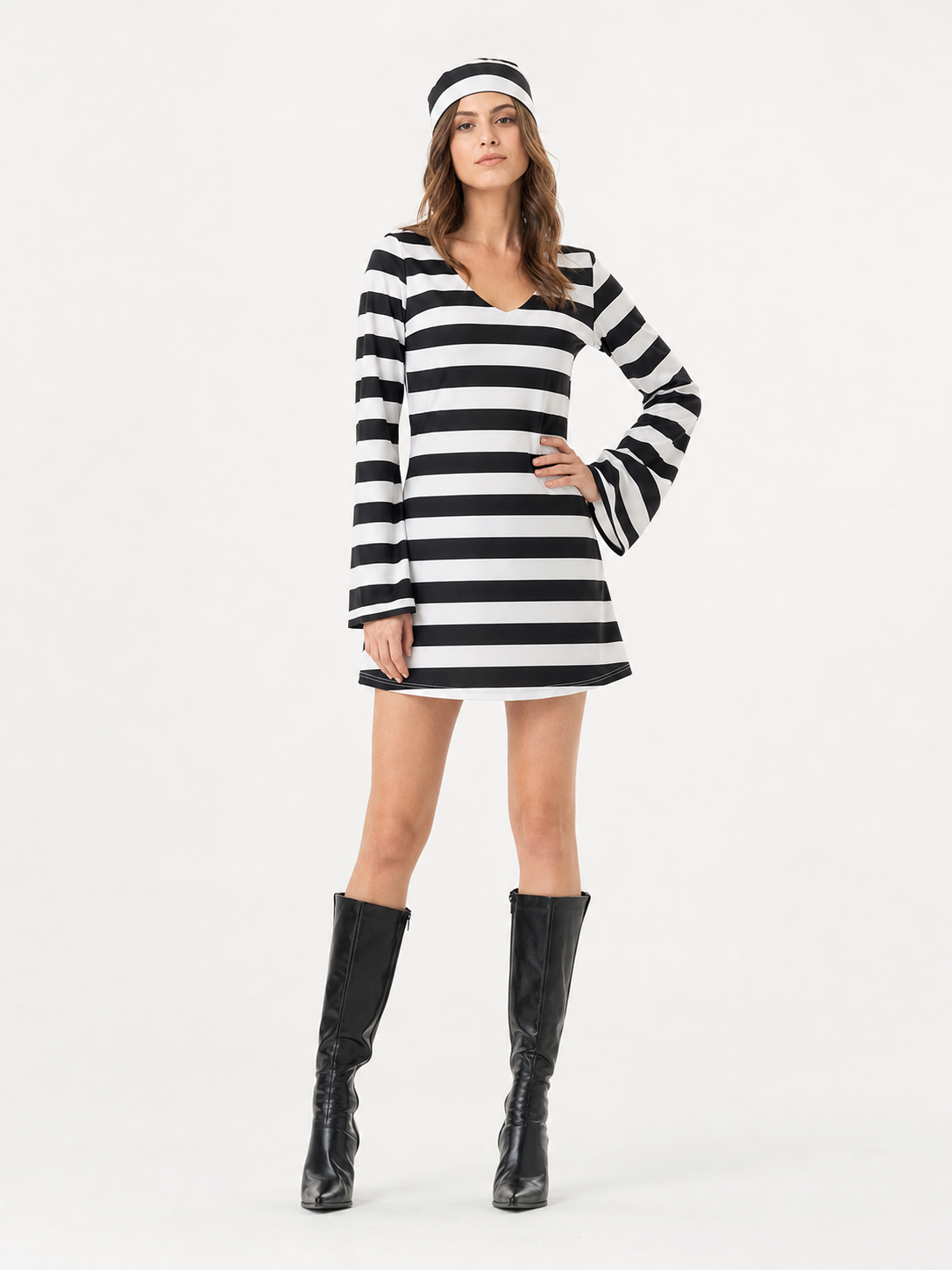 Black-and-White Costume for Masquerade and Party lifestyle view 2