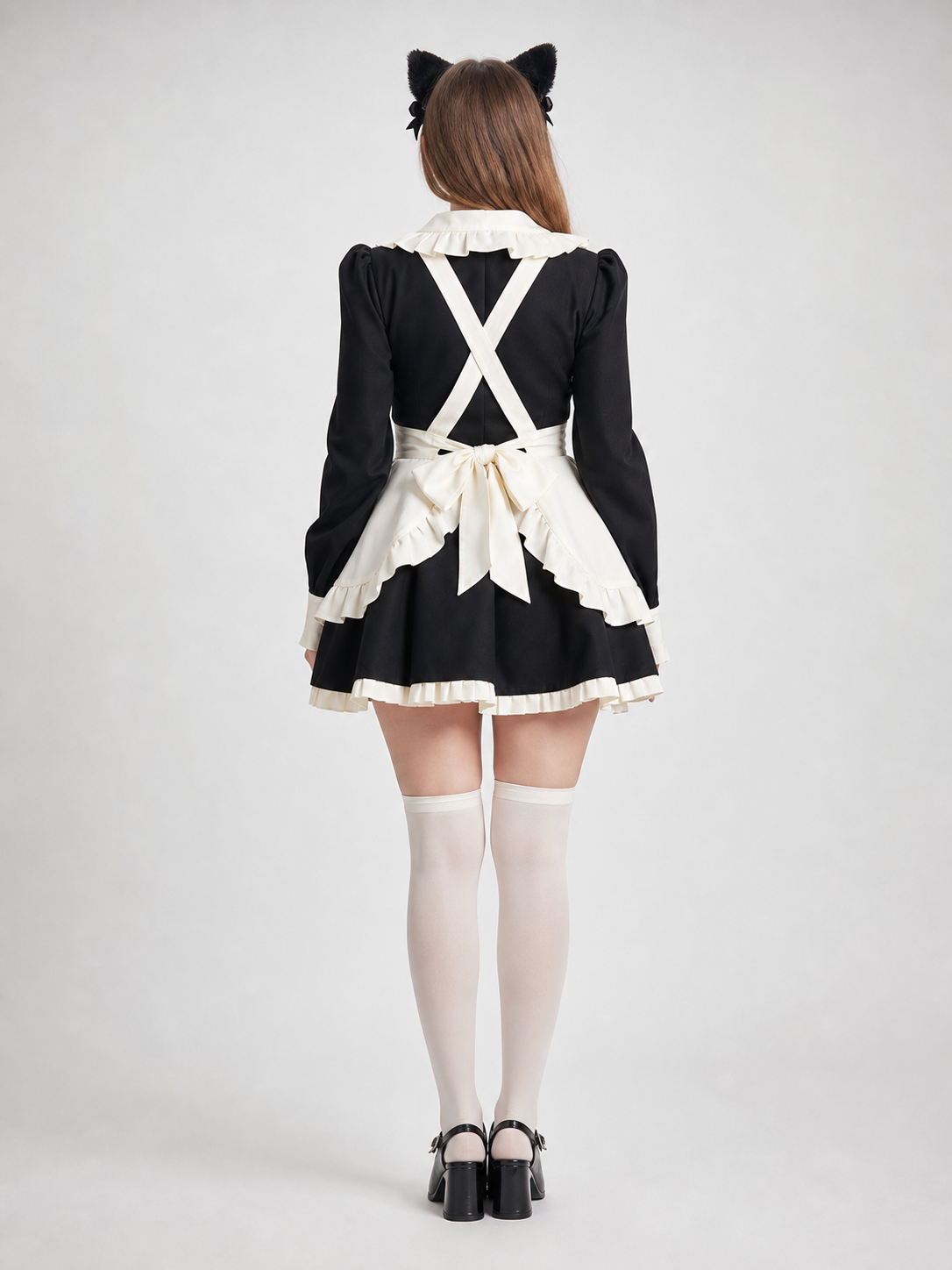 Maid Cosplay Costume, Dress with Apron back view 2