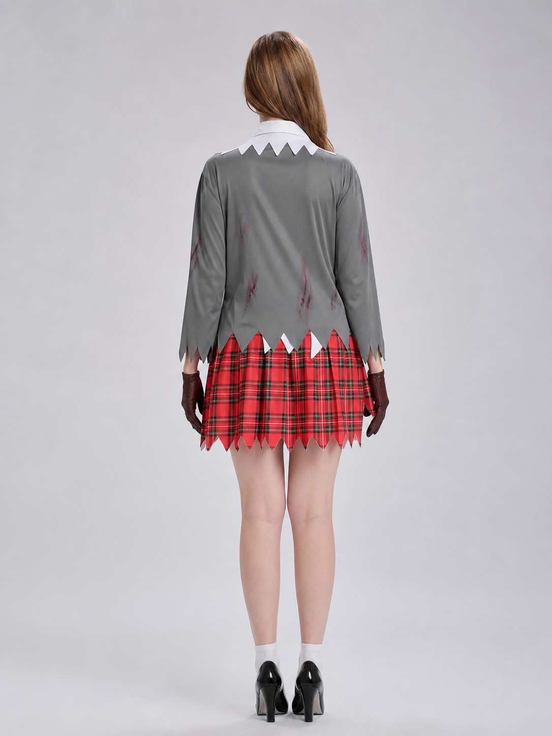 Wolf Anime Cosplay Costume with Skirt back view