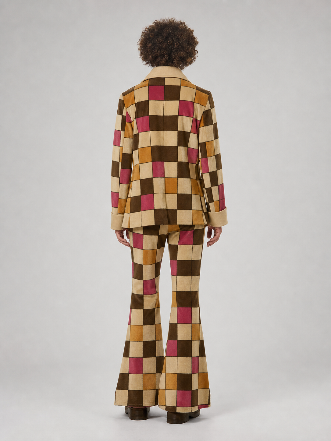 Retro 70s Disco Costume, Patchwork back view