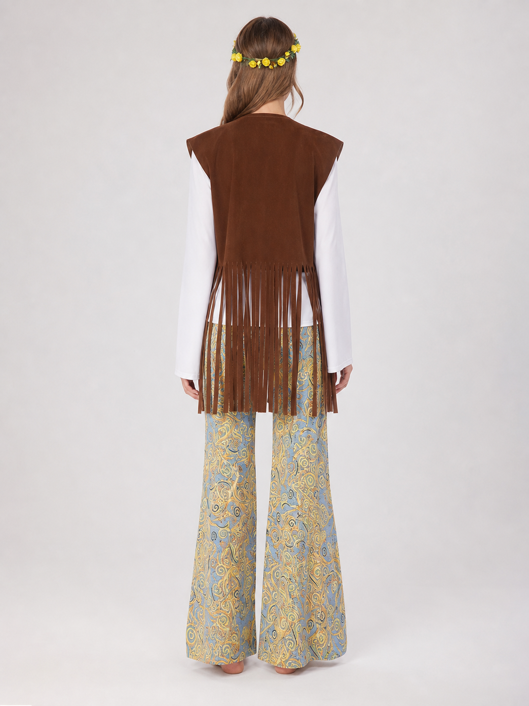 Boho 1970s Hippie-Style Costume with Vest and Pants