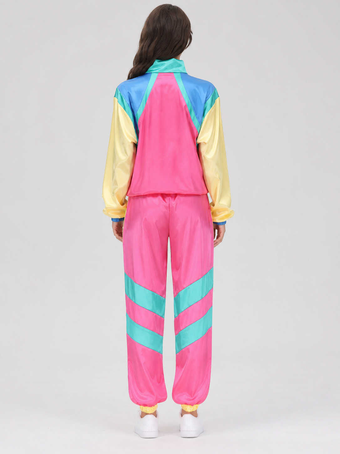 Retro disco carnival costume set with zipper back view
