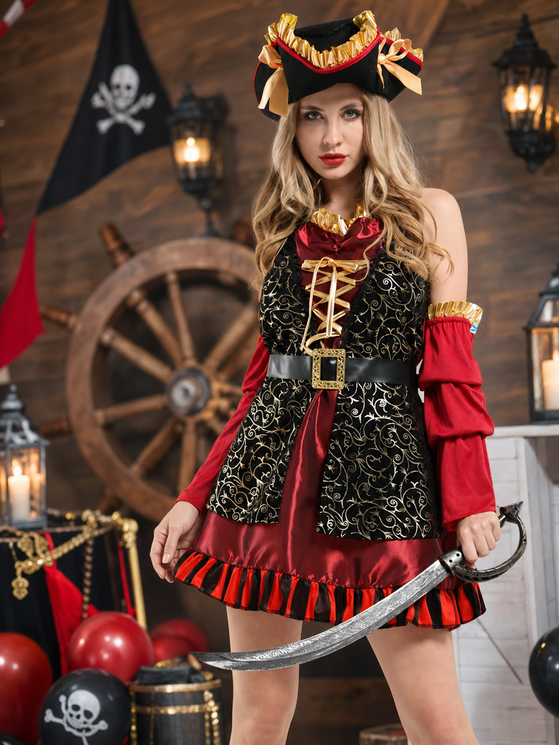 Pirate Costume with Hat and Belt lifestyle view 2