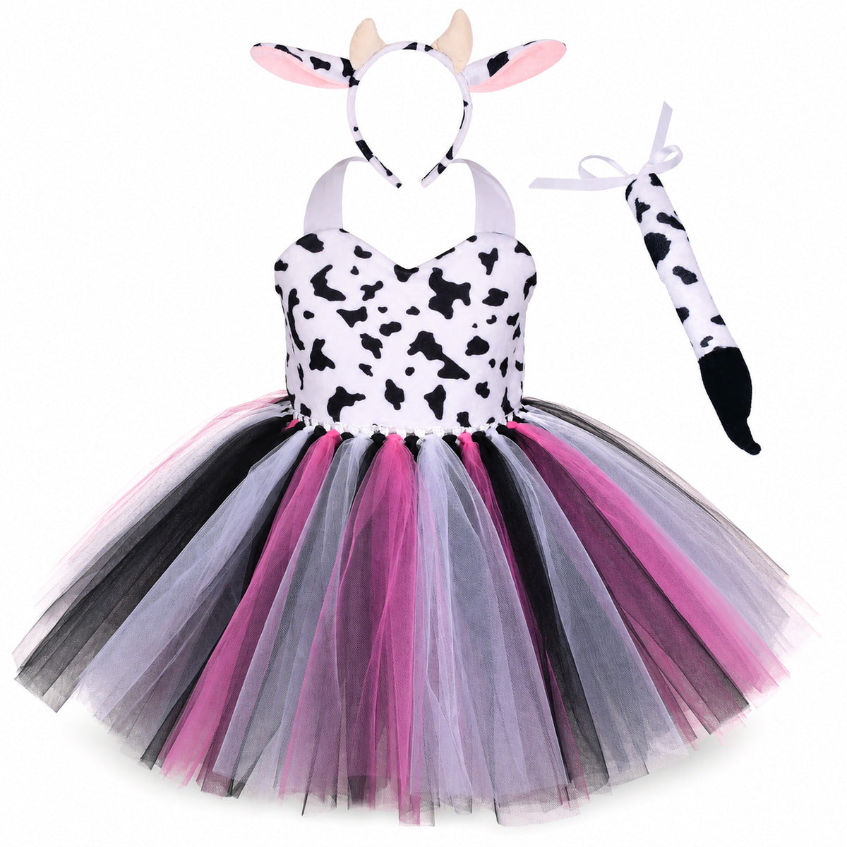 Tiger Costume for Baby Kids Forest Birthday Party Tutu Dress Outfit Toddler Girls Carnival Halloween Animal Giraffe Dress Up - Color:3