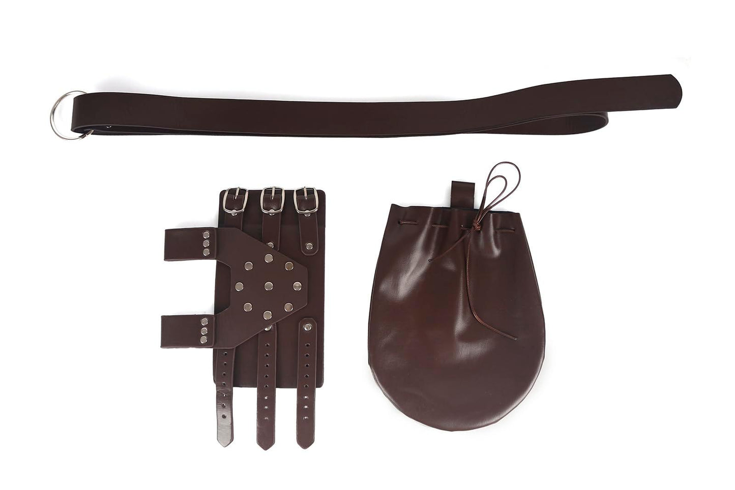 Renaissance Sword Frog Belt Pouch Set - Medieval Leather Accessories for Halloween Warrior Knight Viking Costume - HOMELEX