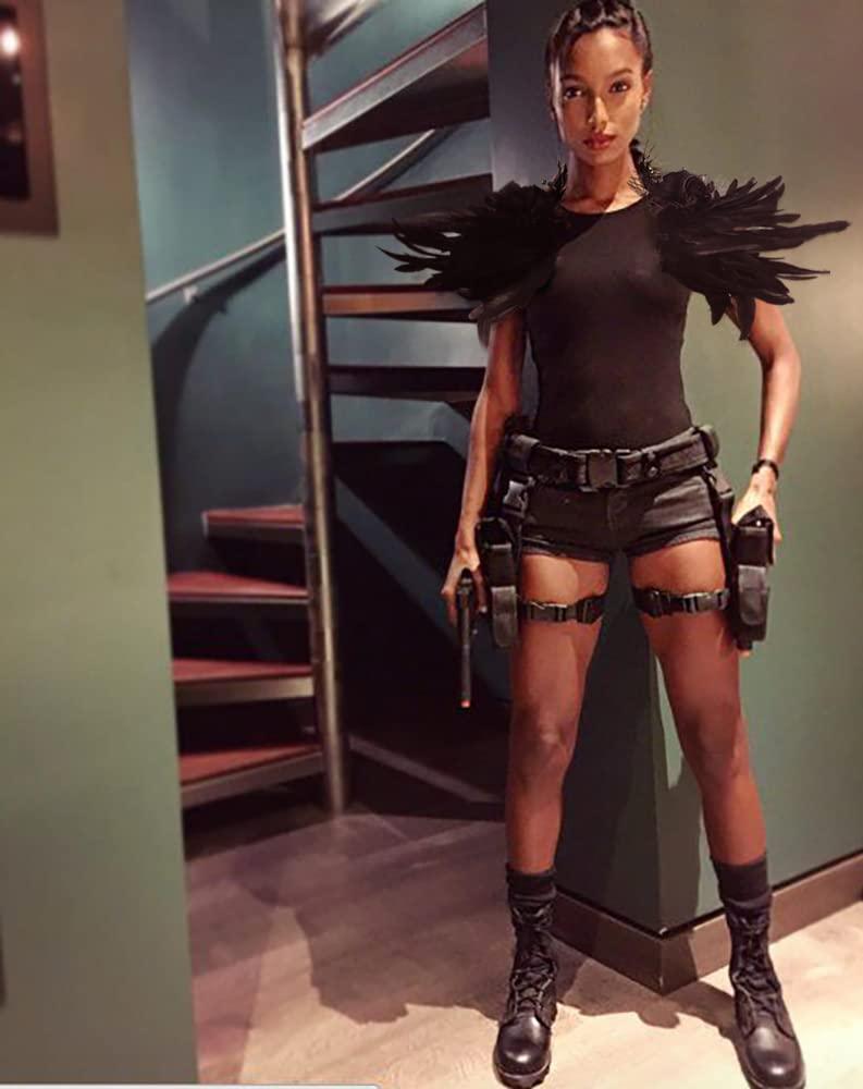HOMELEX Shoulder Pad with Feathers Wings - Feather Harness Carnival Costumes for Women Masquerade Ball Raven Costume - HOMELEX