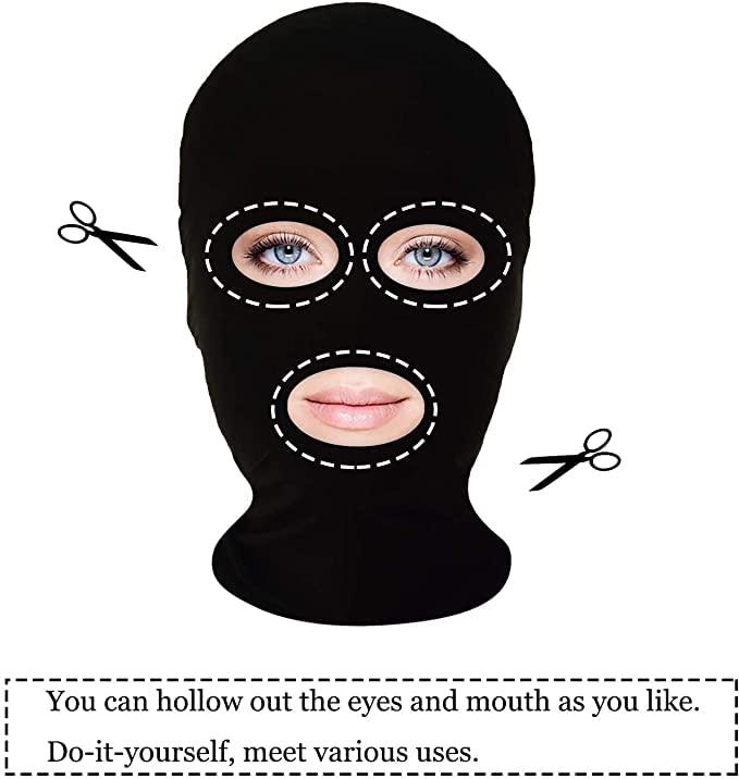 DIY idea: eye and mouth openings can be cut into the full face mask with scissors
