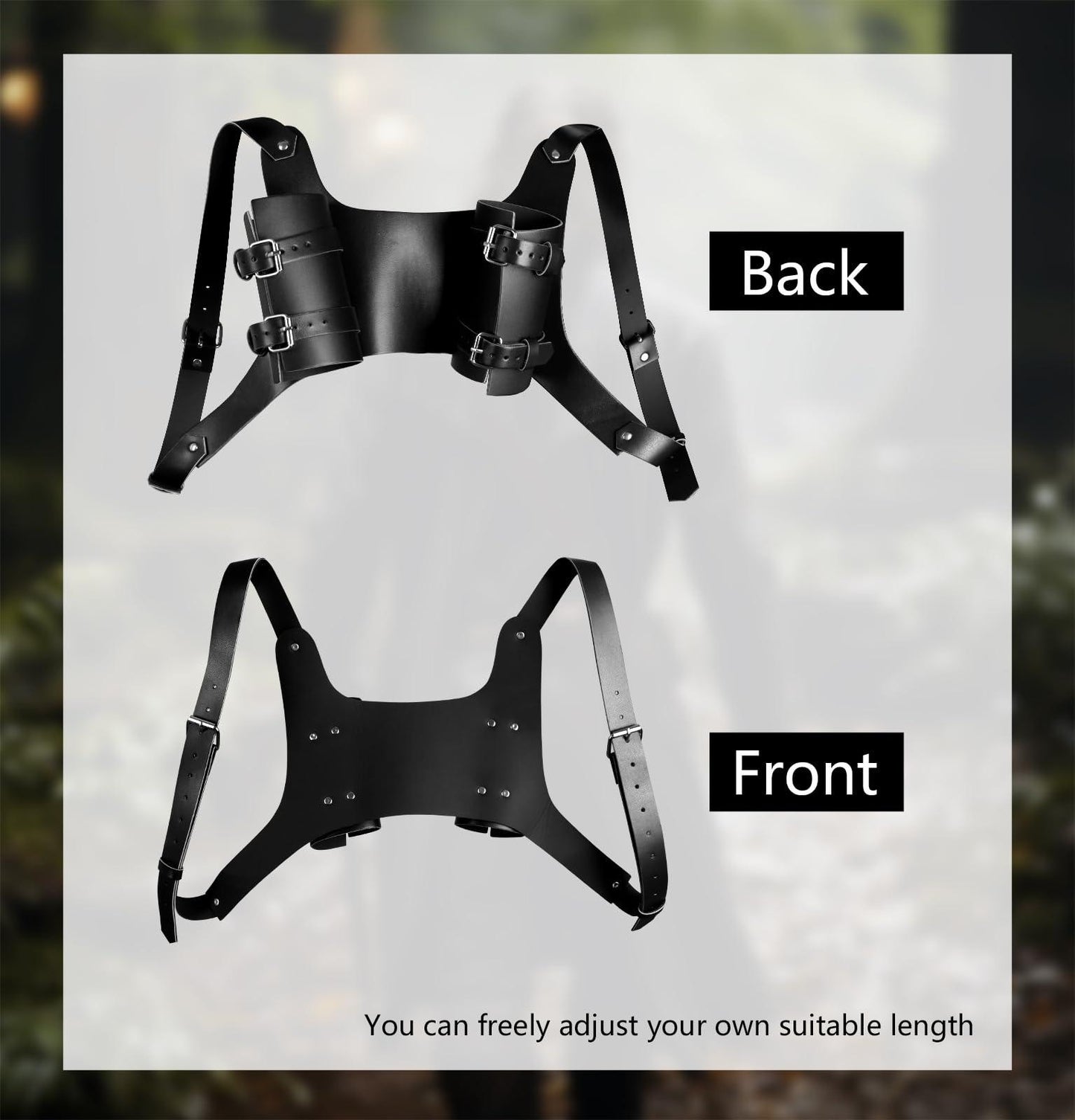 HOMELEX Medieval Leather Double Word Frog Renaissance Warrior Costume Holster Accessory - HOMELEX