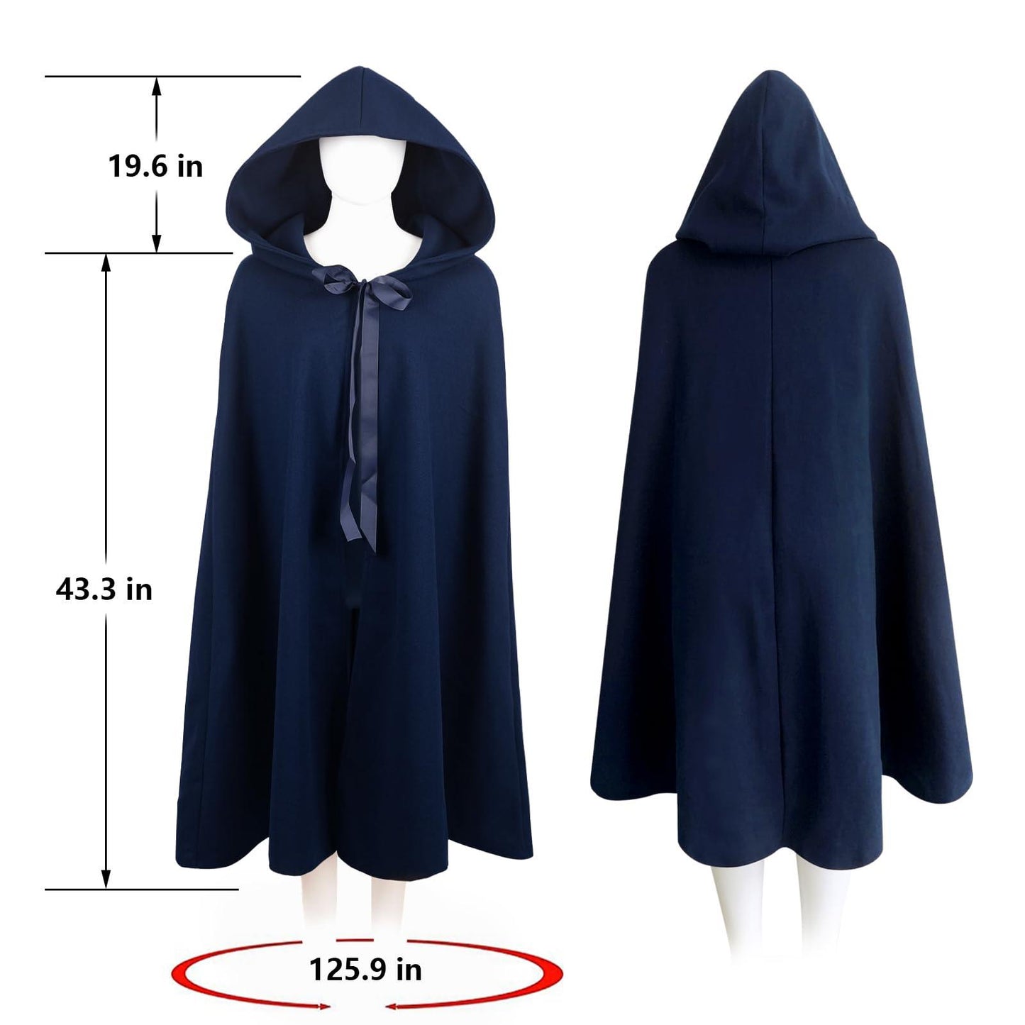 HOMELEX Medieval Hooded Cloak for Men - HOMELEX