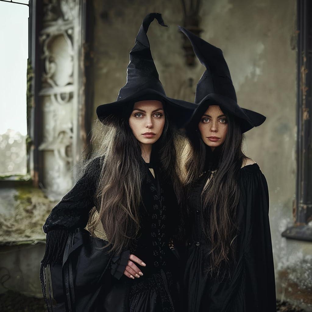 HOMELEX Grey Witch Hat Adult Wizard Hat Sorcerer Accessories Halloween - HOMELEX