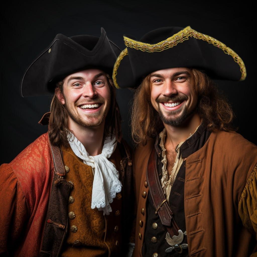 HOMELEX Pirate Hat for Women & Men Colonial Tricorn Halloween Adult Revolutionary war Costume Accessory - HOMELEX