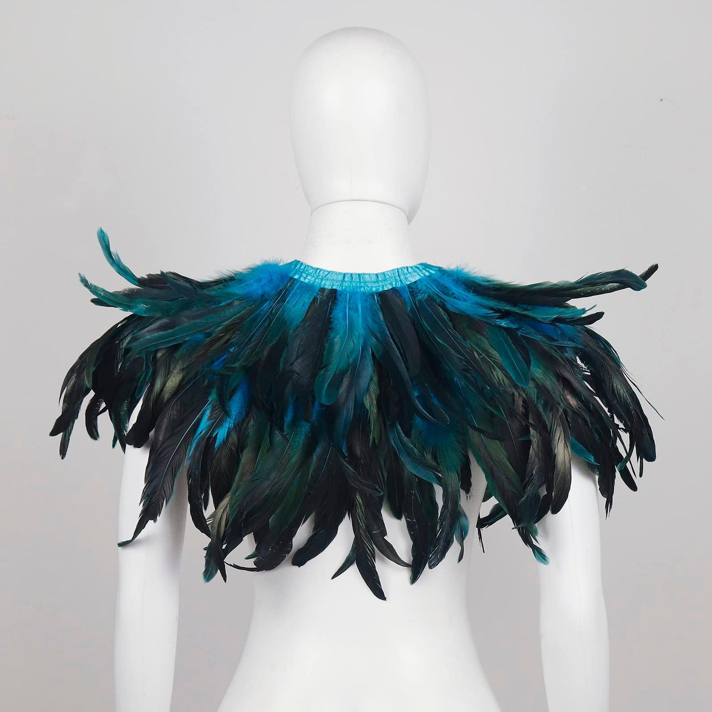 Feather Shawl for Women - Crow Feathers Collar Halloween Swan Cape Witch Costume Accessories - HOMELEX