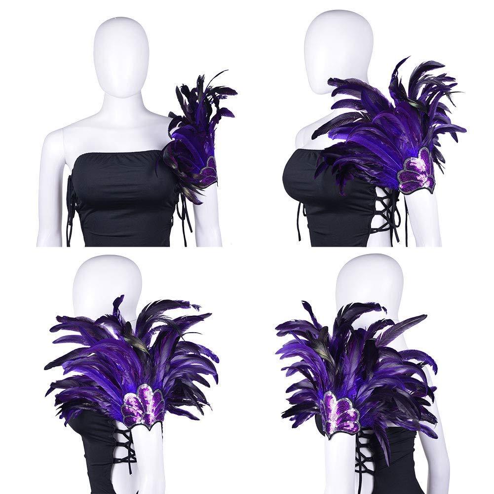 HOMELEX Women's Black Feather Headpiece Carnival Caribbean Headdress Showgirl Accessories - HOMELEX