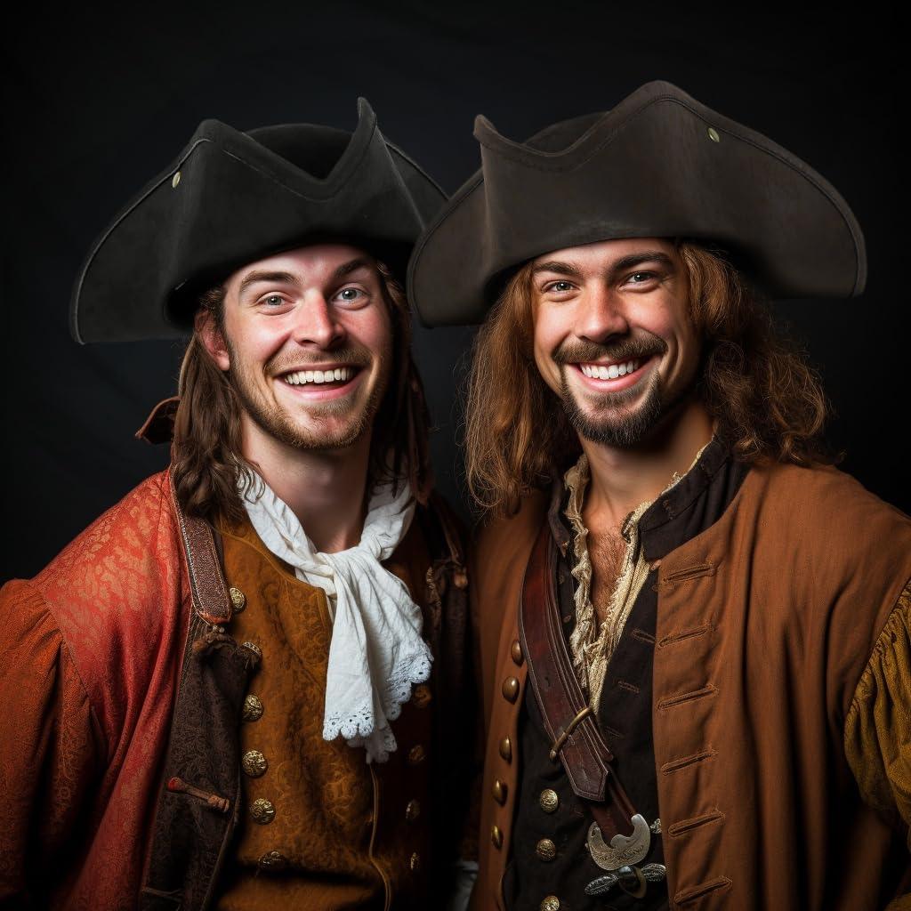 HOMELEX Pirate Hat for Women & Men Colonial Tricorn Halloween Adult Revolutionary war Costume Accessory - HOMELEX