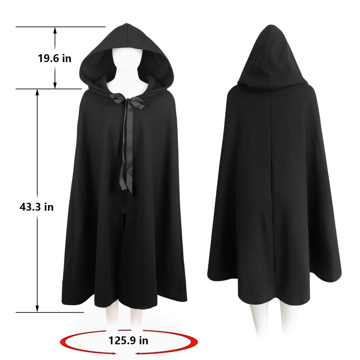 HOMELEX Medieval Hooded Cloak for Men - HOMELEX