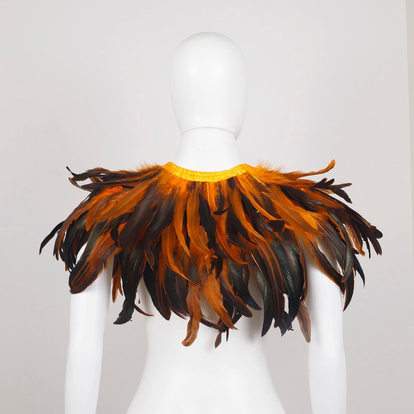 Feather Shawl for Women - Crow Feathers Collar Halloween Swan Cape Witch Costume Accessories - HOMELEX