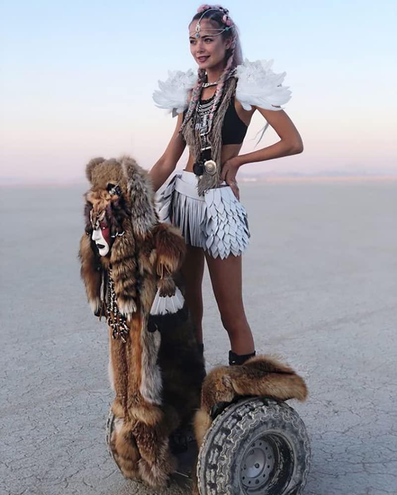 HOMELEX Shoulder Pad with Feathers Wings - Feather Harness Carnival Costumes for Women Masquerade Ball Raven Costume - HOMELEX