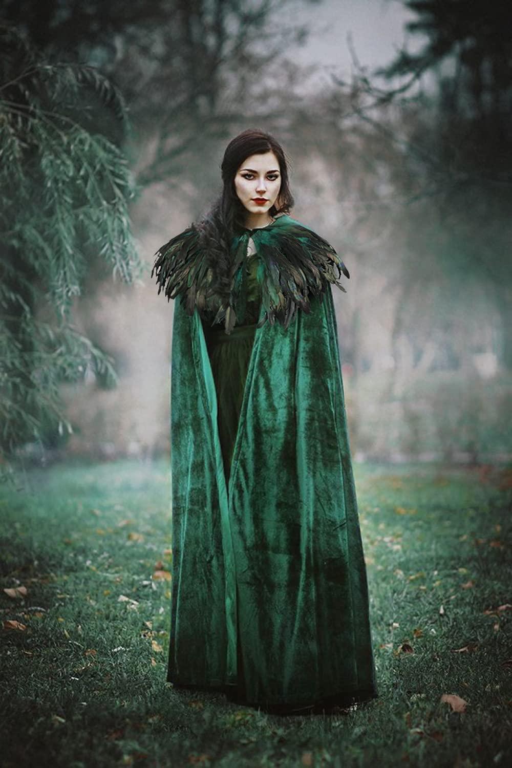 Feather Shawl for Women - Crow Feathers Collar Halloween Swan Cape Witch Costume Accessories - HOMELEX