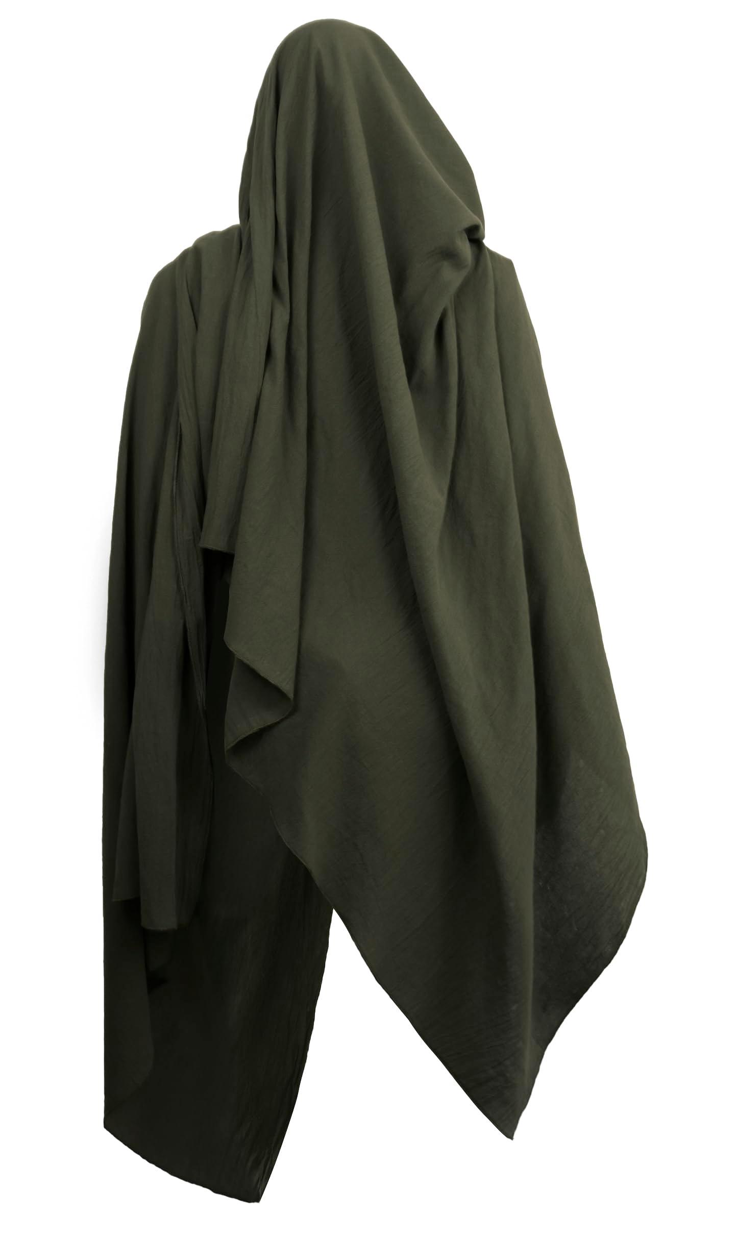 HOMELEX Medieval Black Padme Cape Shawl Post Apocalyptic Cloak Black Hooded Cowl - HOMELEX