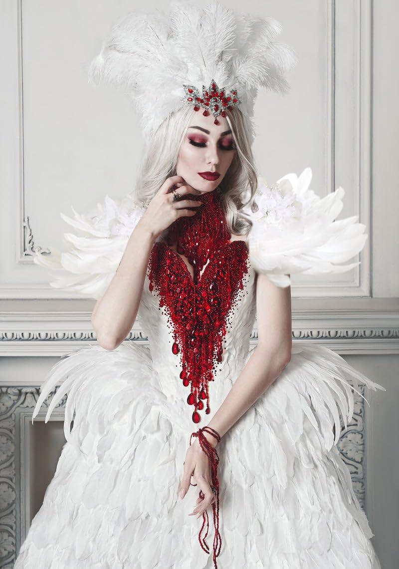 HOMELEX Shoulder Pad with Feathers Wings - Feather Harness Carnival Costumes for Women Masquerade Ball Raven Costume - HOMELEX