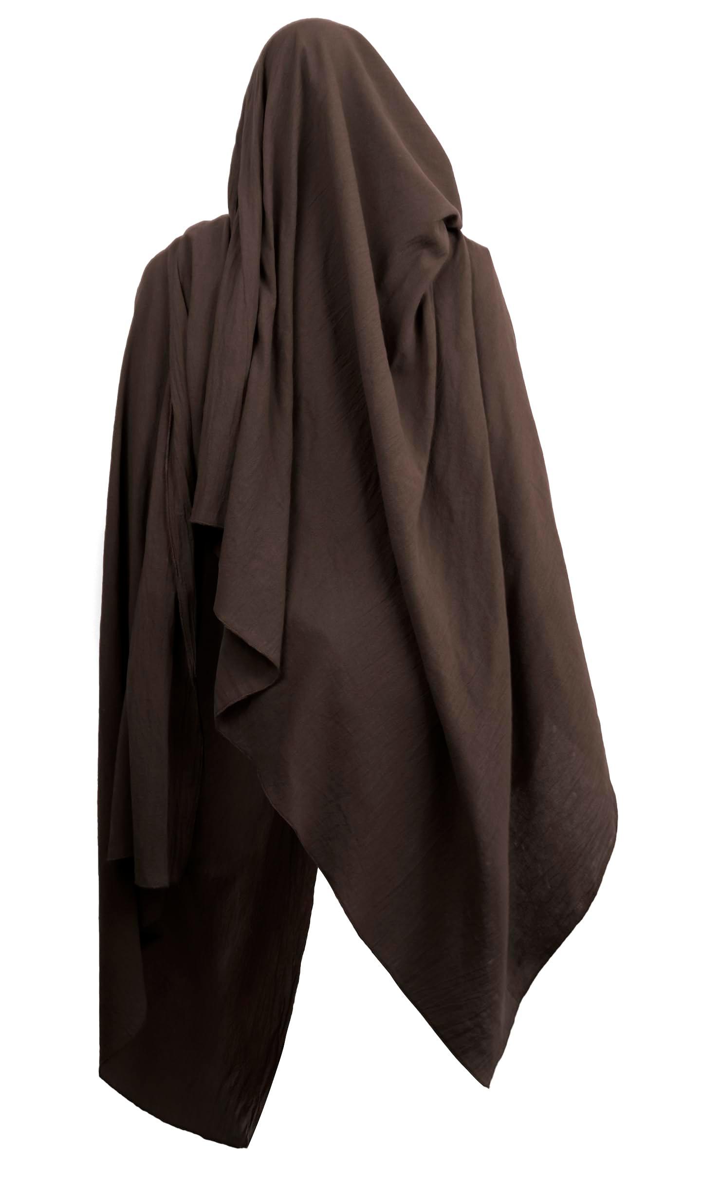 HOMELEX Medieval Black Padme Cape Shawl Post Apocalyptic Cloak Black Hooded Cowl - HOMELEX