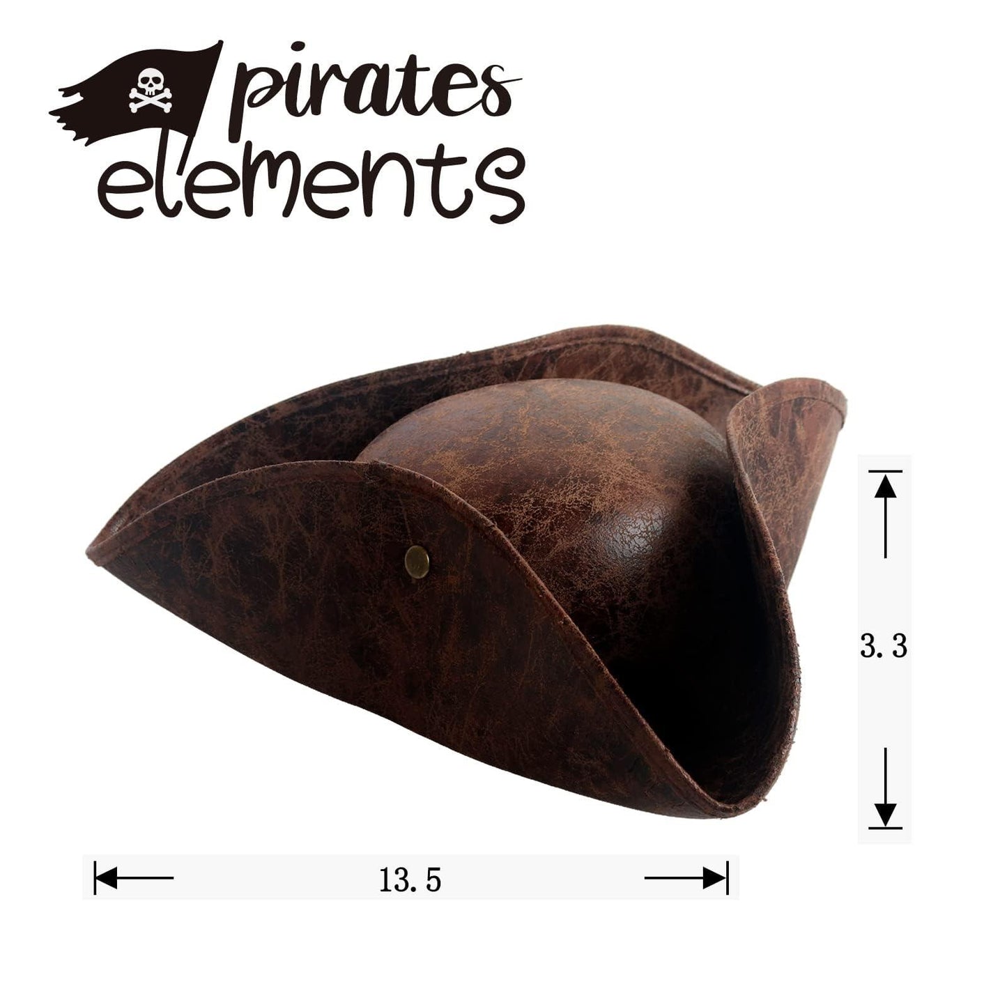 HOMELEX Authentic Pirate Hat for Adult Halloween Colonial Tricorn Costume Accessories - HOMELEX