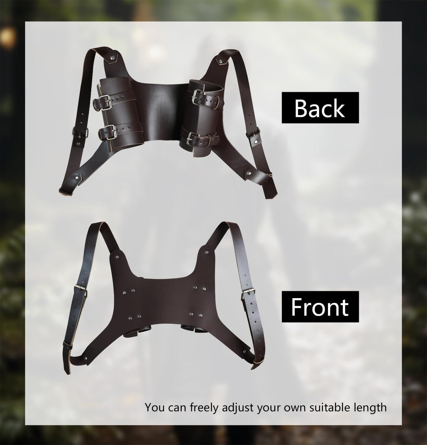 HOMELEX Medieval Leather Double Word Frog Renaissance Warrior Costume Holster Accessory - HOMELEX