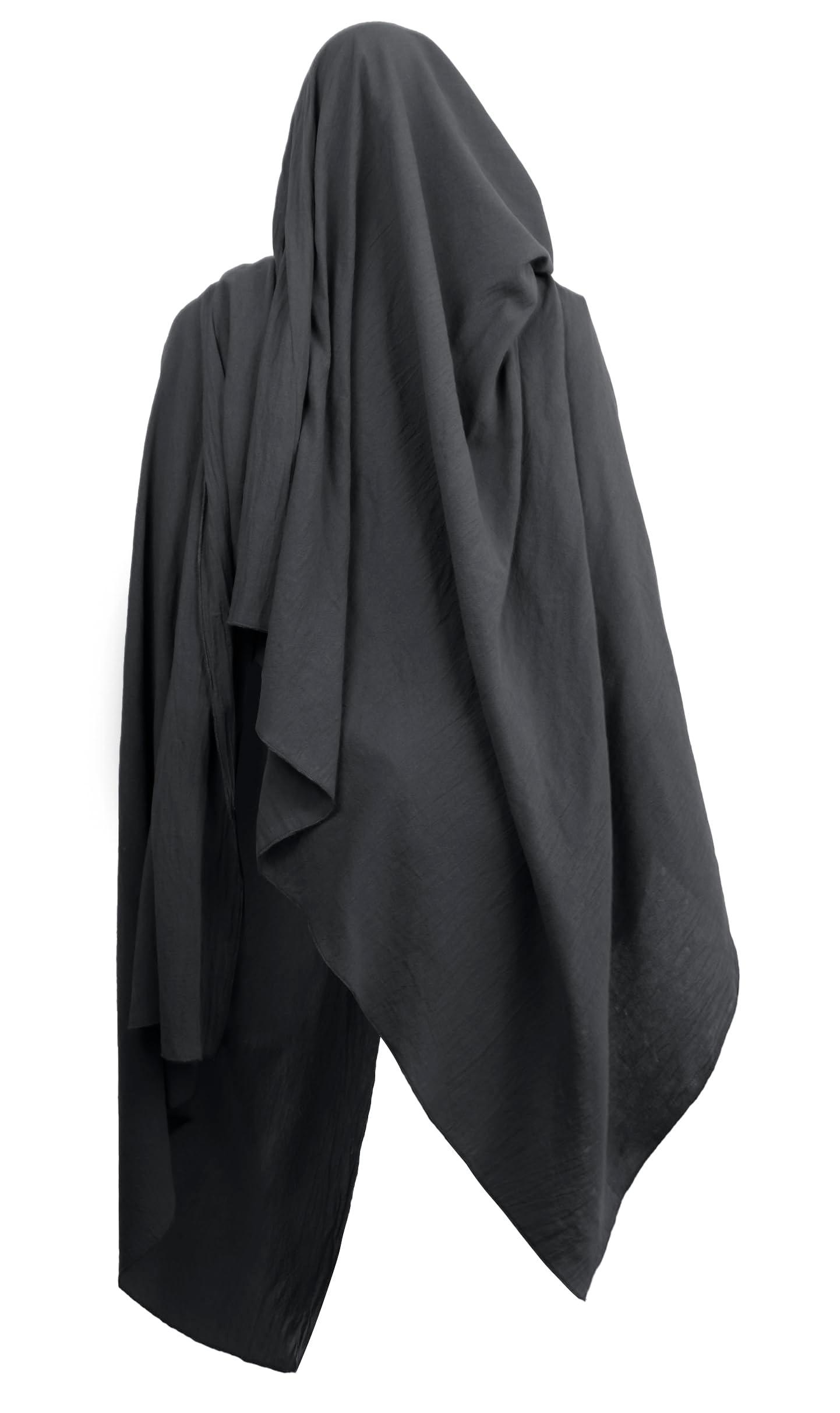 HOMELEX Medieval Black Padme Cape Shawl Post Apocalyptic Cloak Black Hooded Cowl - HOMELEX