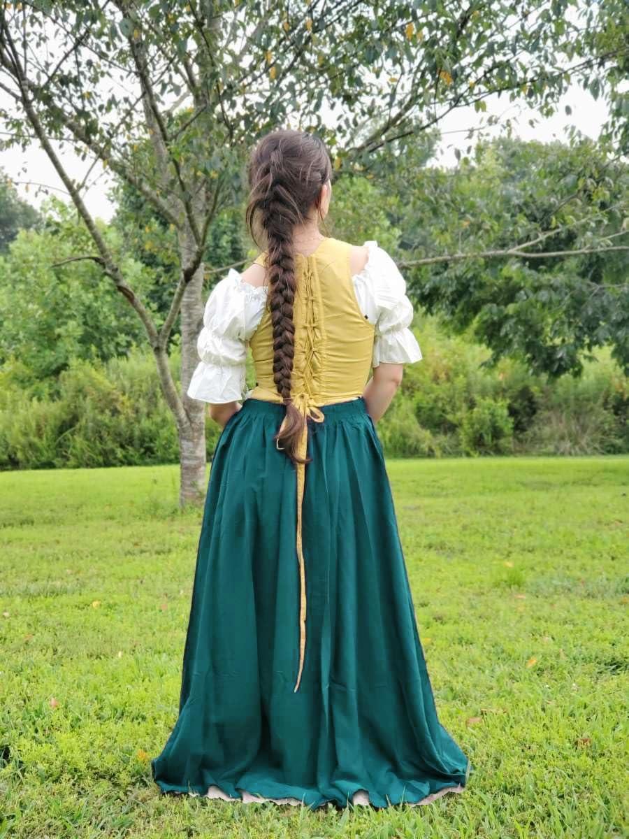 HOMELEX Renaissance Faire Skirt for Women - Plus Size Double-Layer Long Pirate Cosplay Victorian Costume - HOMELEX