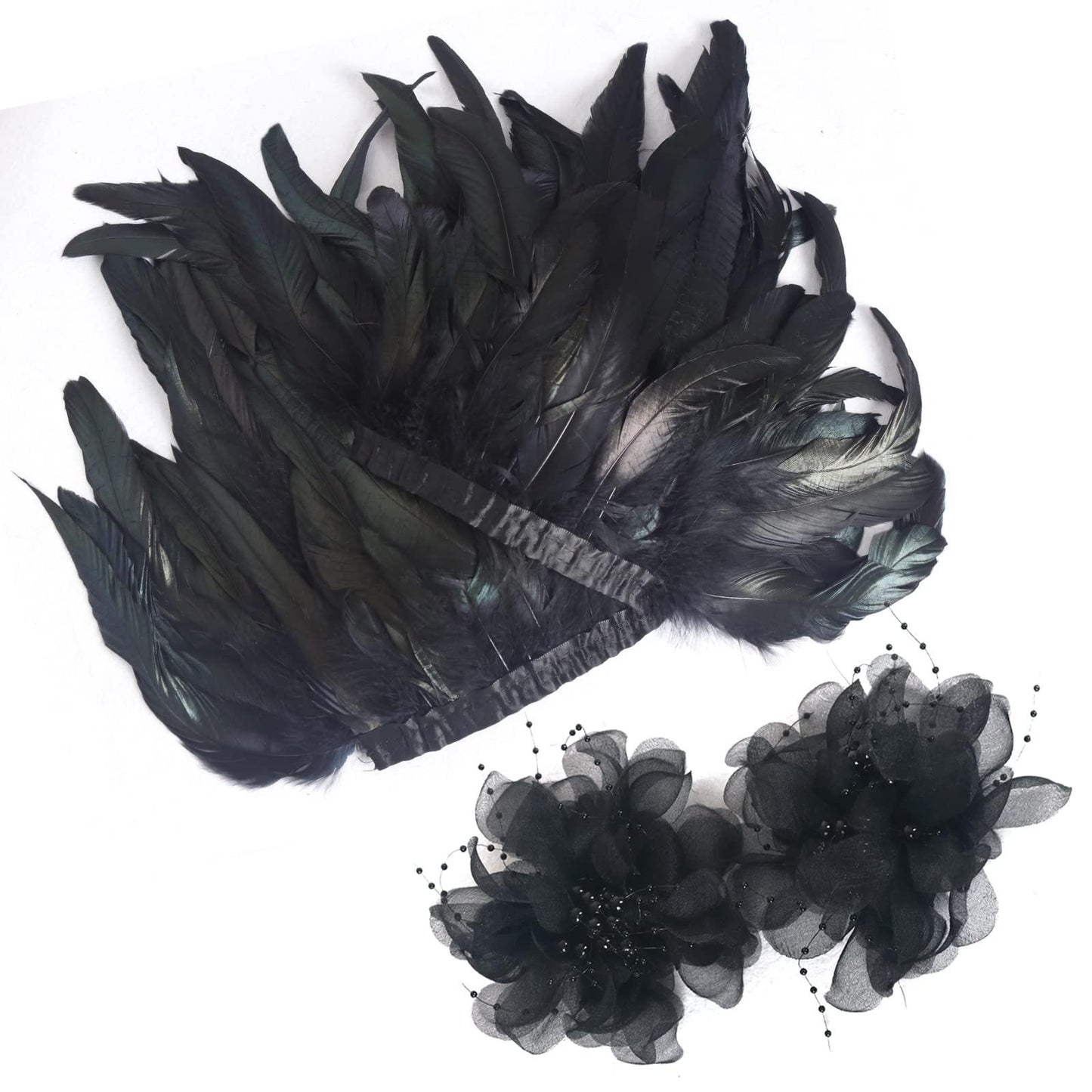 HOMELEX Shoulder Pad with Feathers Wings - Feather Harness Carnival Costumes for Women Masquerade Ball Raven Costume - HOMELEX