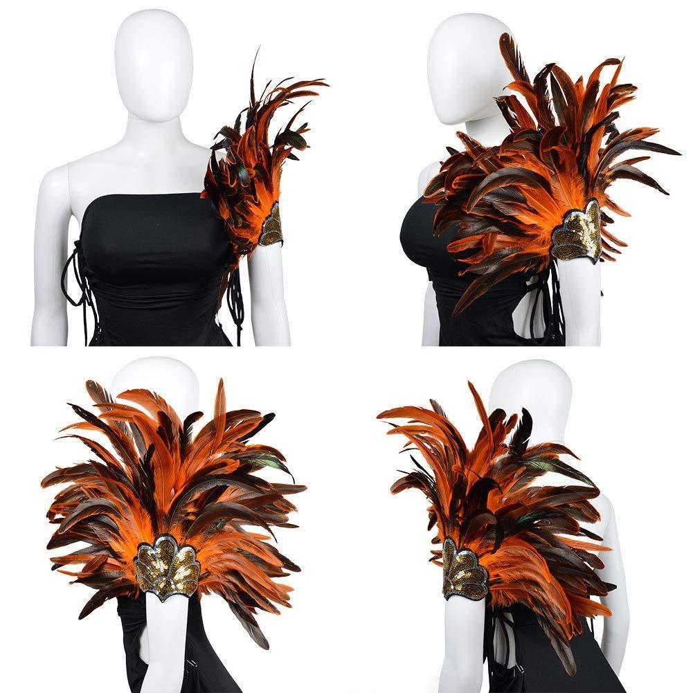 HOMELEX Women's Black Feather Headpiece Carnival Caribbean Headdress Showgirl Accessories - HOMELEX