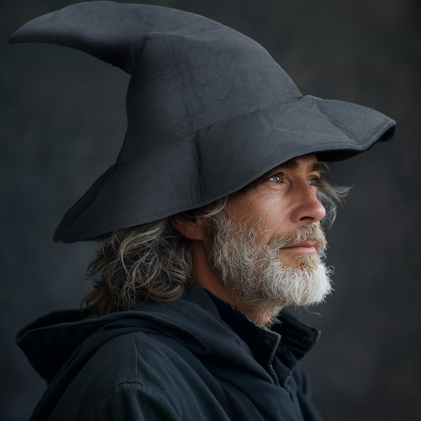 HOMELEX Grey Witch Hat Adult Wizard Hat Sorcerer Accessories Halloween - HOMELEX