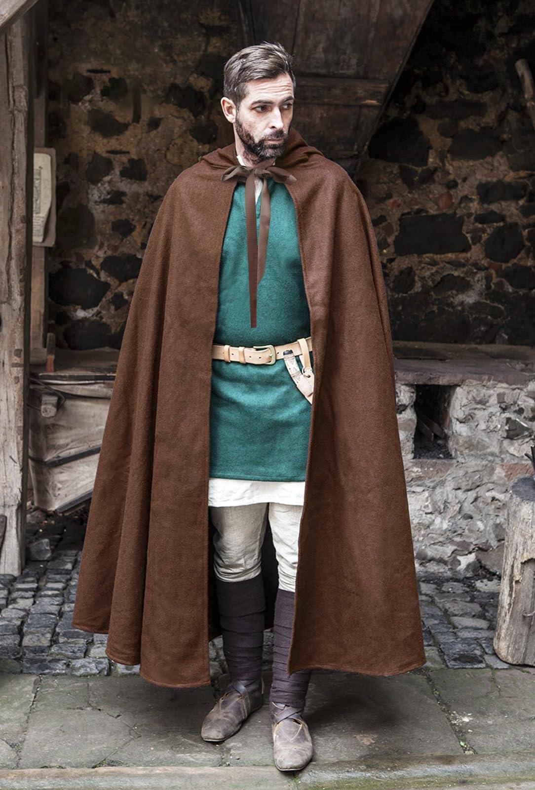 HOMELEX Medieval Hooded Cloak for Men - HOMELEX