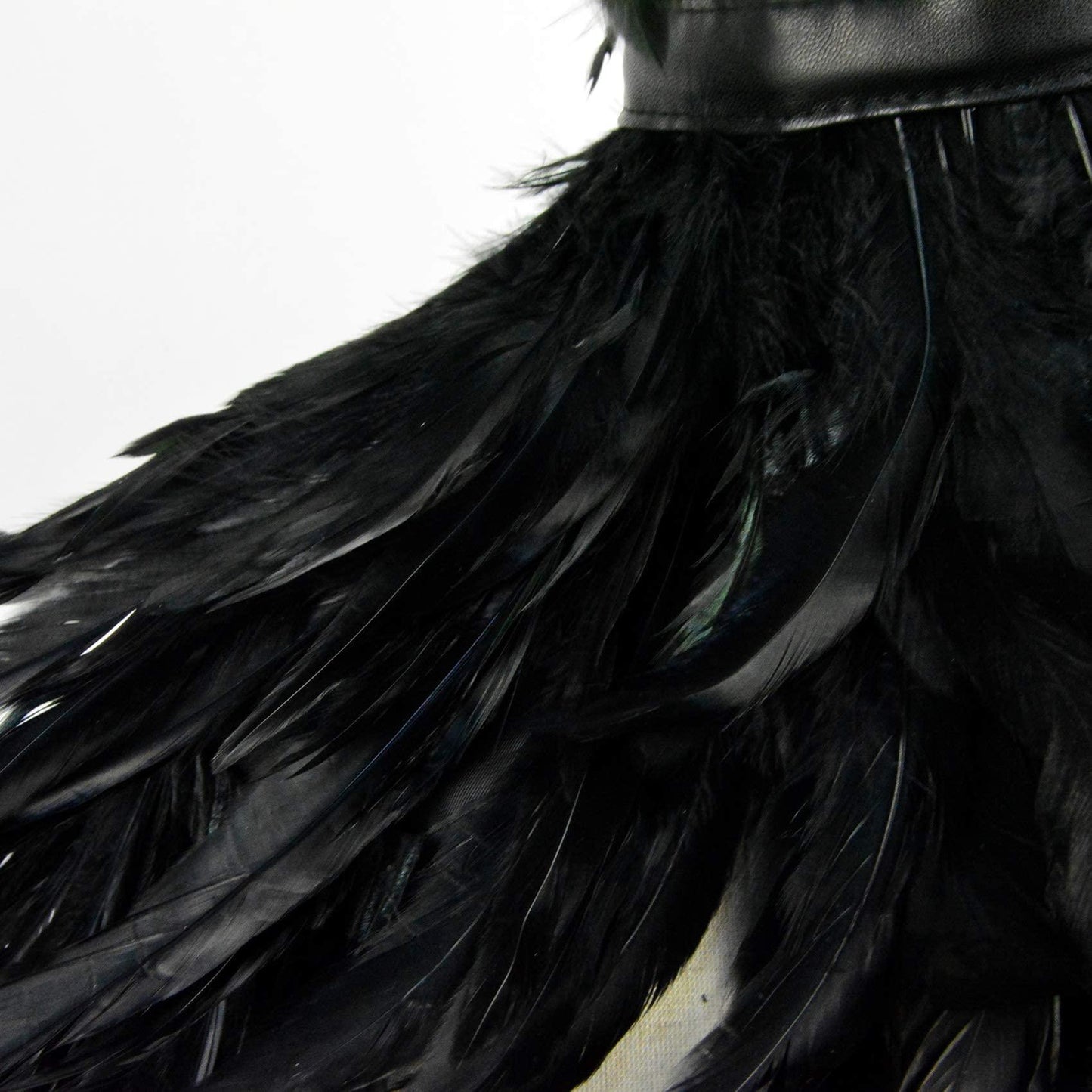 HOMELEX Black Witch Feather Collar Crow Shawl Costume Halloween Swan Wings Accessories Cape for Women - HOMELEX