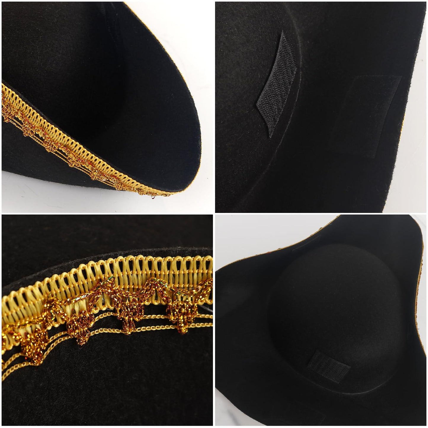 HOMELEX Authentic Pirate Hat for Adult Halloween Colonial Tricorn Costume Accessories - HOMELEX