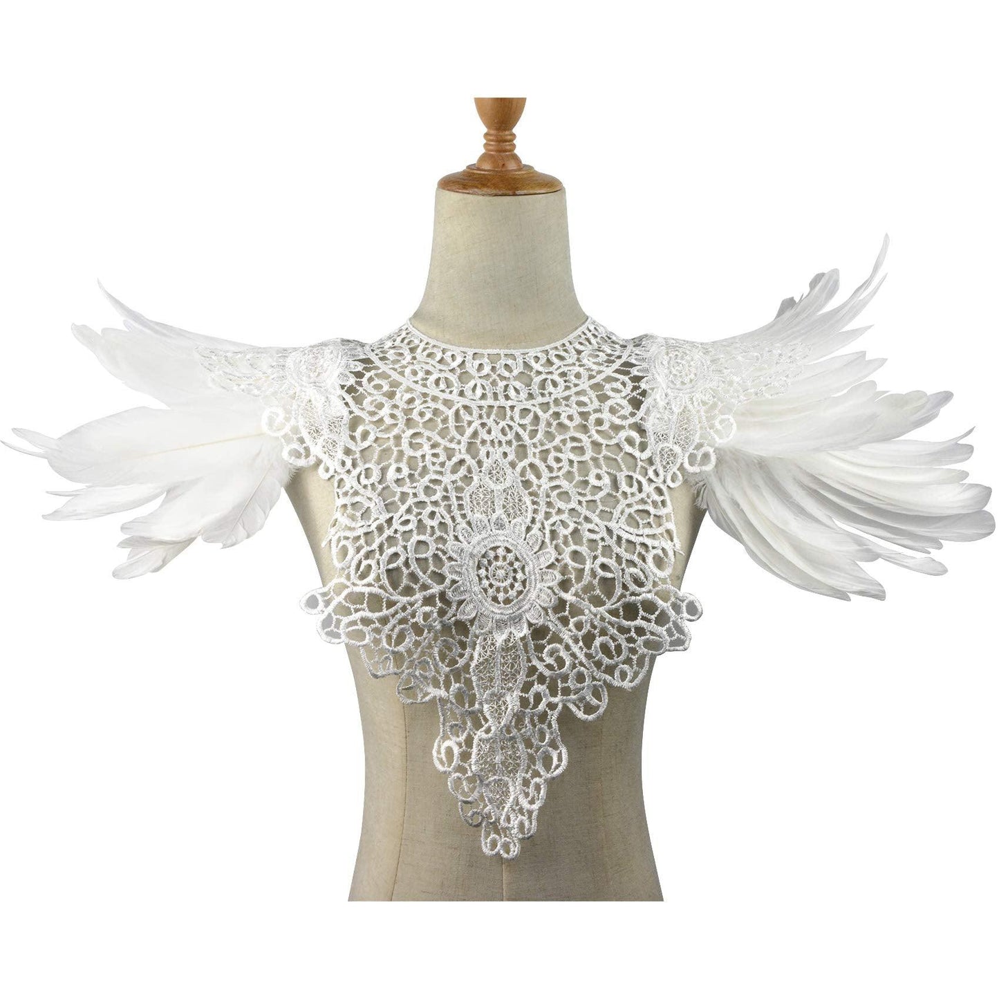 HOMELEX Shoulder Pad with Feathers Wings Halloween Witch Harness Carnival Costumes for Women Masquerade Raven Costume - HOMELEX