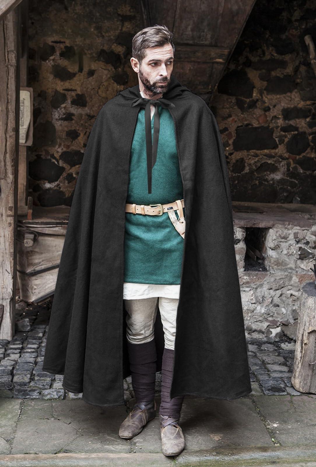 HOMELEX Medieval Hooded Cloak for Men - HOMELEX