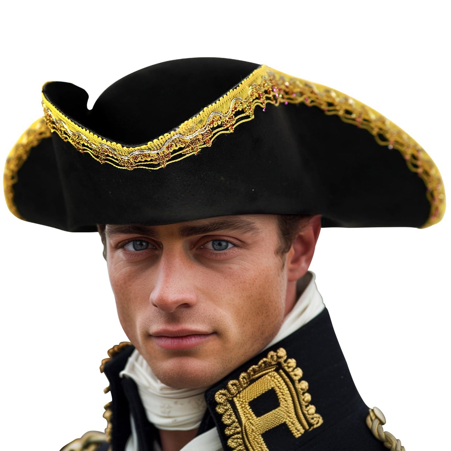 HOMELEX Pirate Hat for Women & Men Colonial Tricorn Halloween Adult Revolutionary war Costume Accessory - HOMELEX