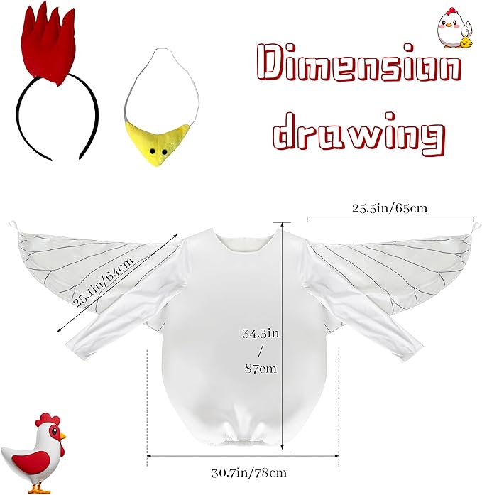 HOMELEX Yellow Rooster Costume Unisex Adult Woman Halloween Animals Jumpsuit One-Piece