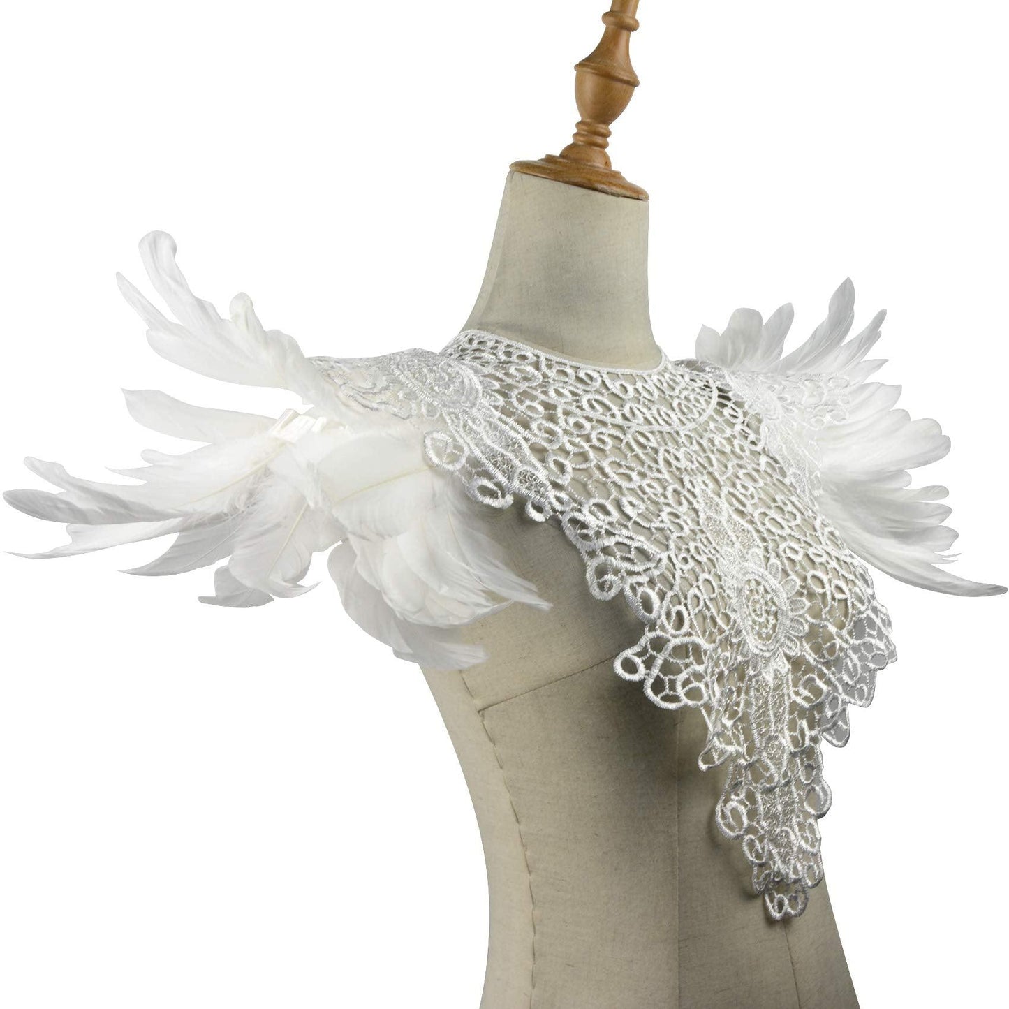 HOMELEX Shoulder Pad with Feathers Wings Halloween Witch Harness Carnival Costumes for Women Masquerade Raven Costume - HOMELEX