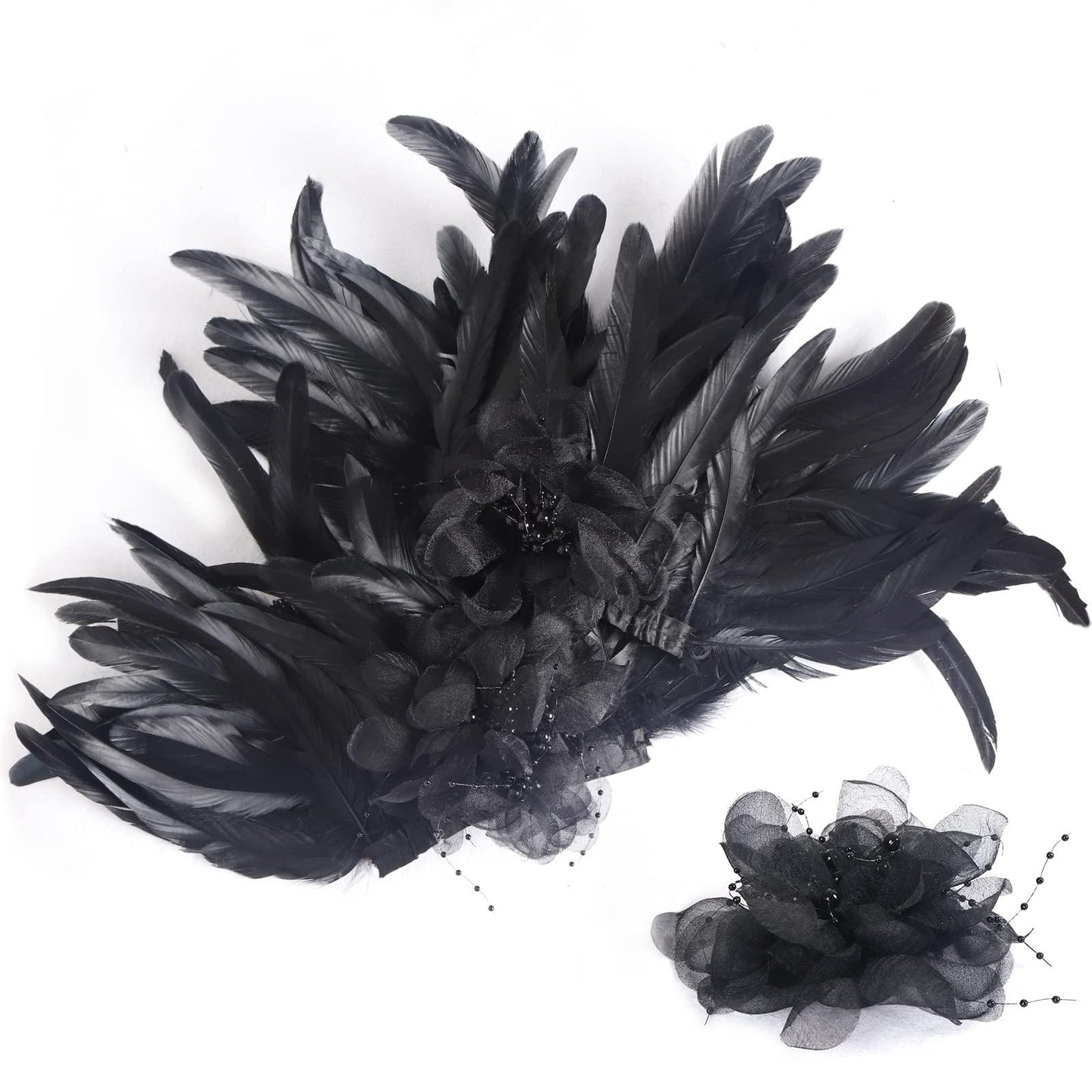 HOMELEX Shoulder Pad with Feathers Wings - Feather Harness Carnival Costumes for Women Masquerade Ball Raven Costume - HOMELEX