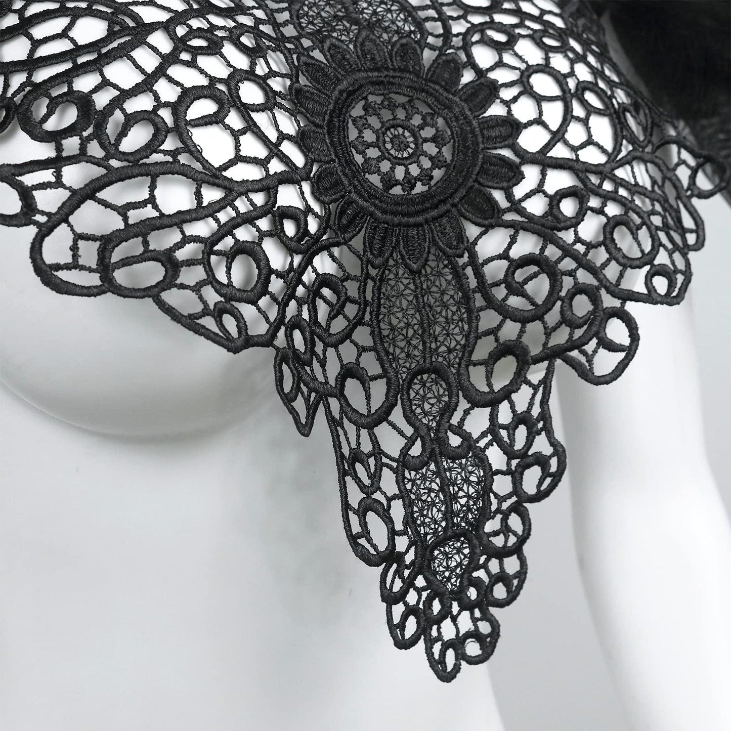 HOMELEX Feather Shawl Collar with Gothic Victorian Natural Feathers Cape Choker Halloween Costumes (Black-Style-3) - HOMELEX