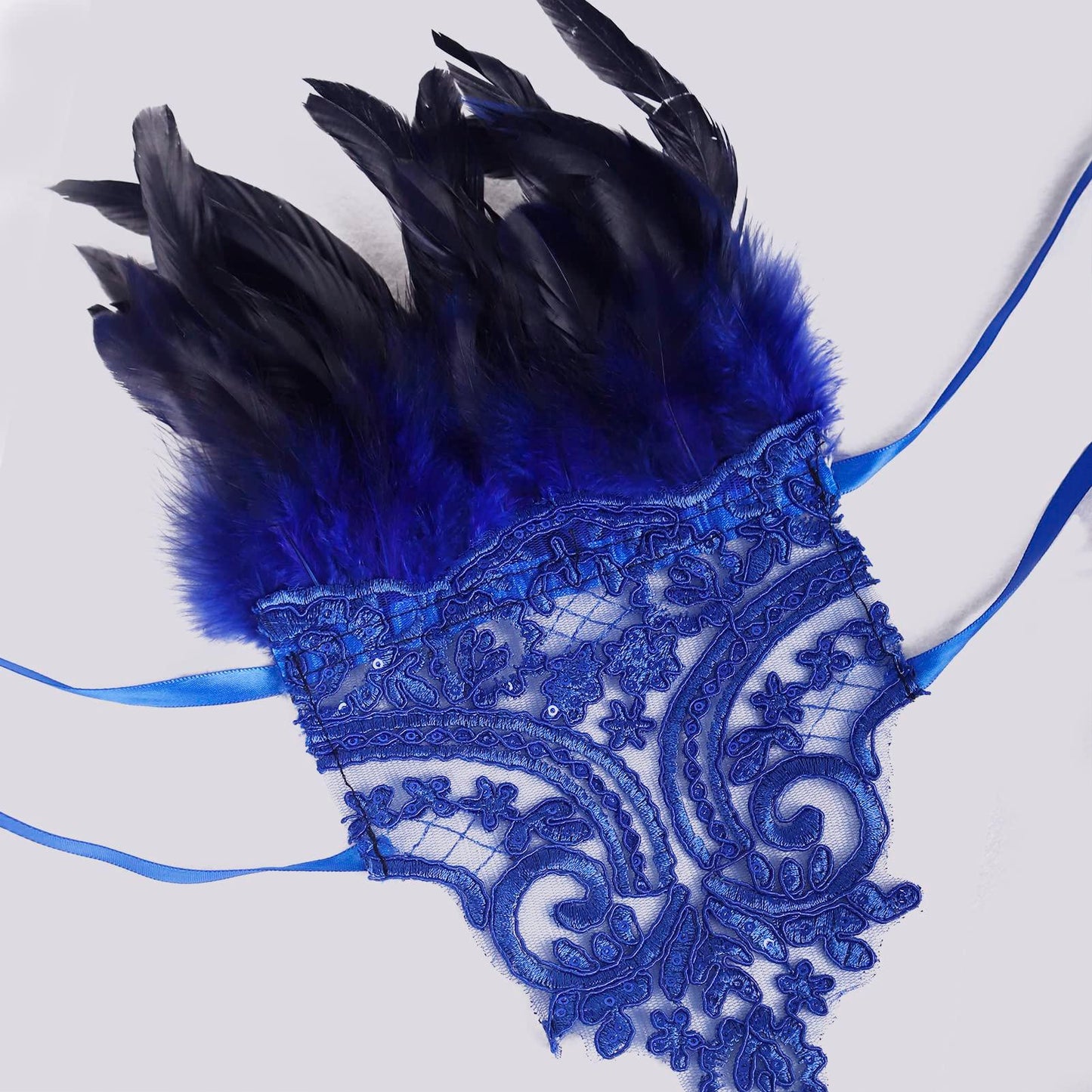HOMELEX Women Black Lace Feather Gloves Witch Angel Costume Accessories Swan Wings Wrist Bands - HOMELEX