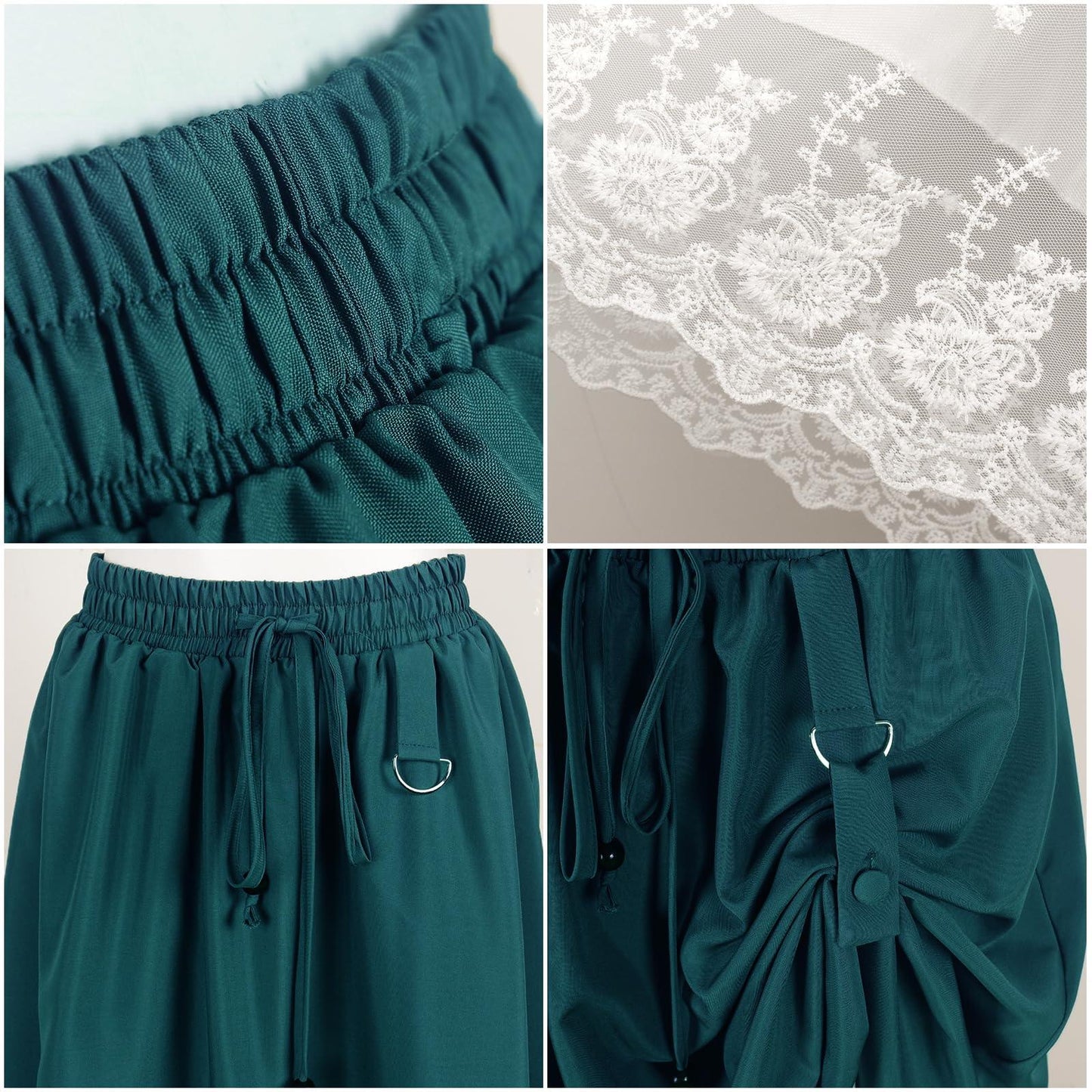 HOMELEX Renaissance Faire Skirt for Women - Plus Size Double-Layer Long Pirate Cosplay Victorian Costume - HOMELEX