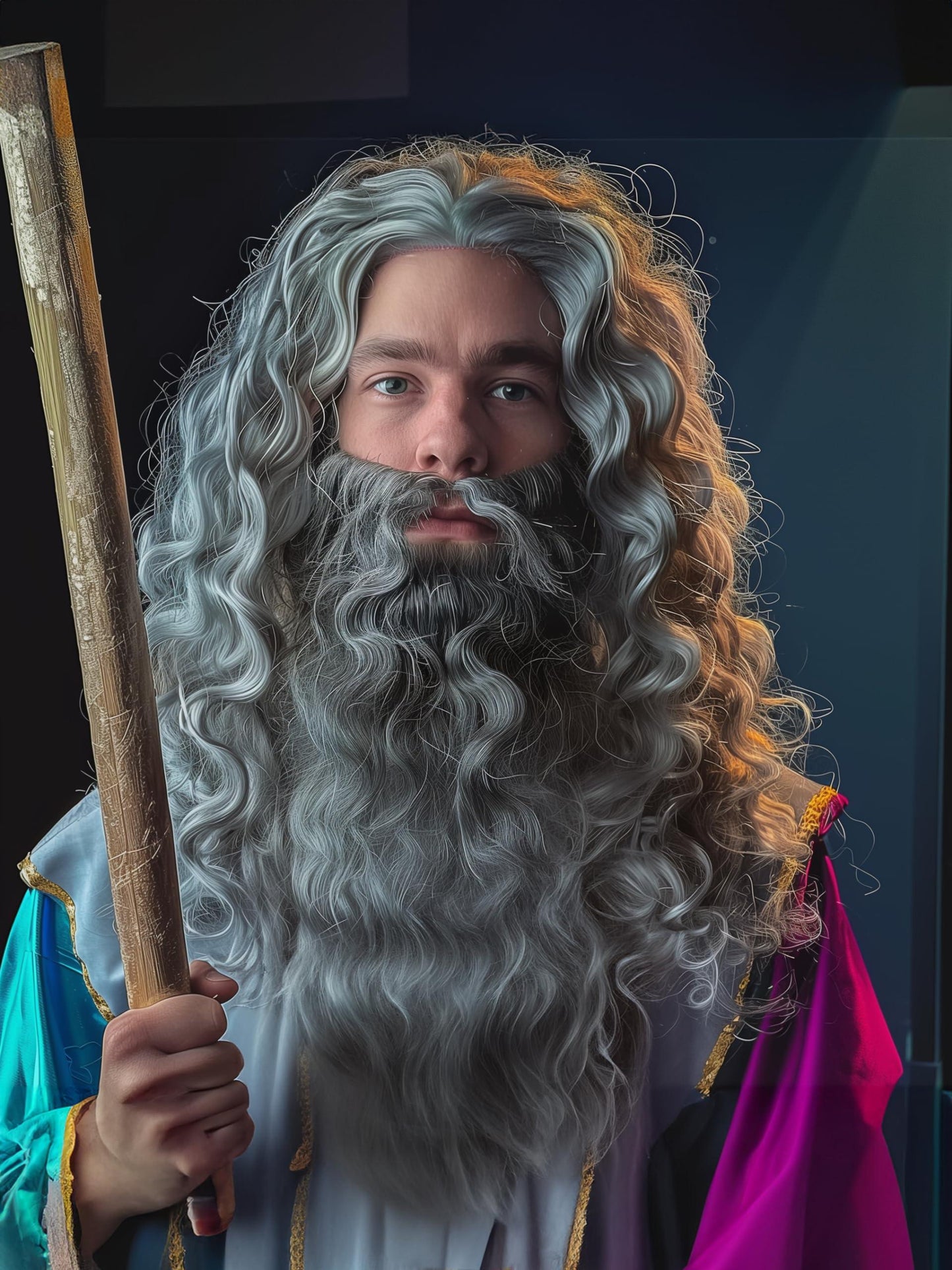 HOMELEX Wizard Beard And Wig - Halloween Funny Father Time Costume Accessory for Adults - HOMELEX