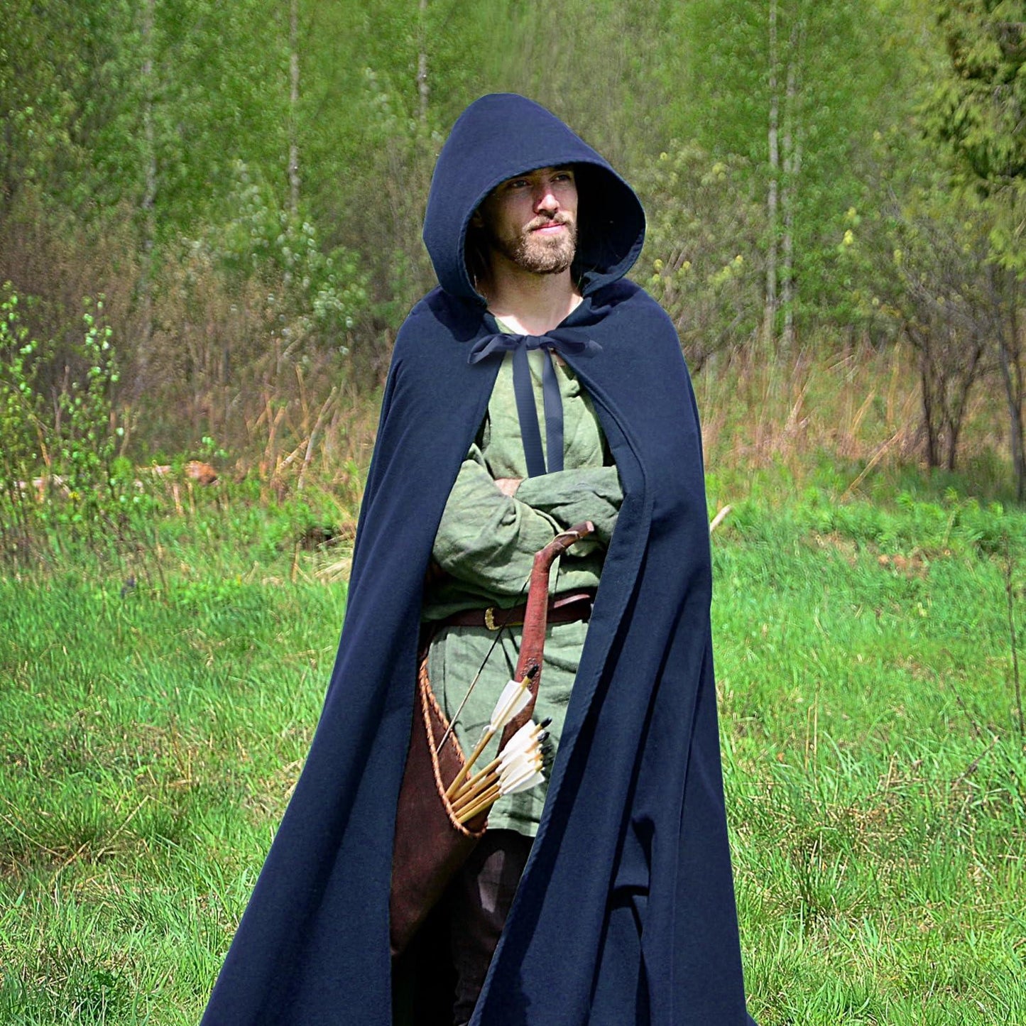 HOMELEX Medieval Hooded Cloak for Men - HOMELEX
