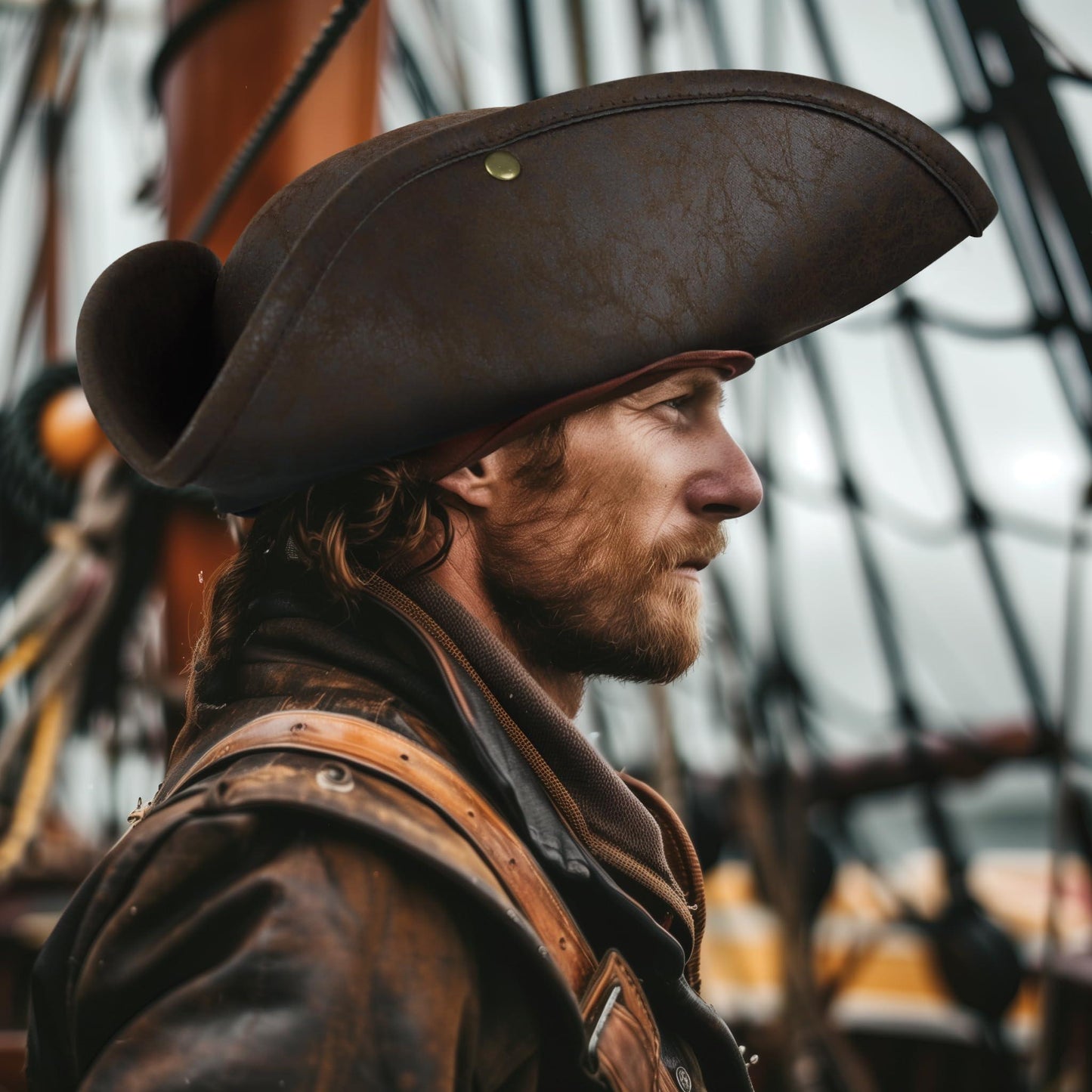 HOMELEX Pirate Hat for Women & Men Colonial Tricorn Halloween Adult Revolutionary war Costume Accessory - HOMELEX