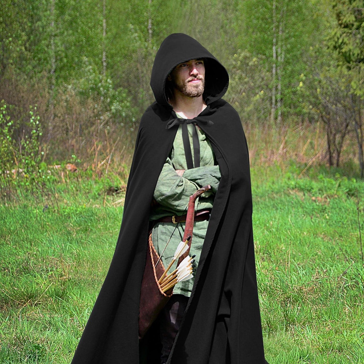HOMELEX Medieval Hooded Cloak for Men - HOMELEX