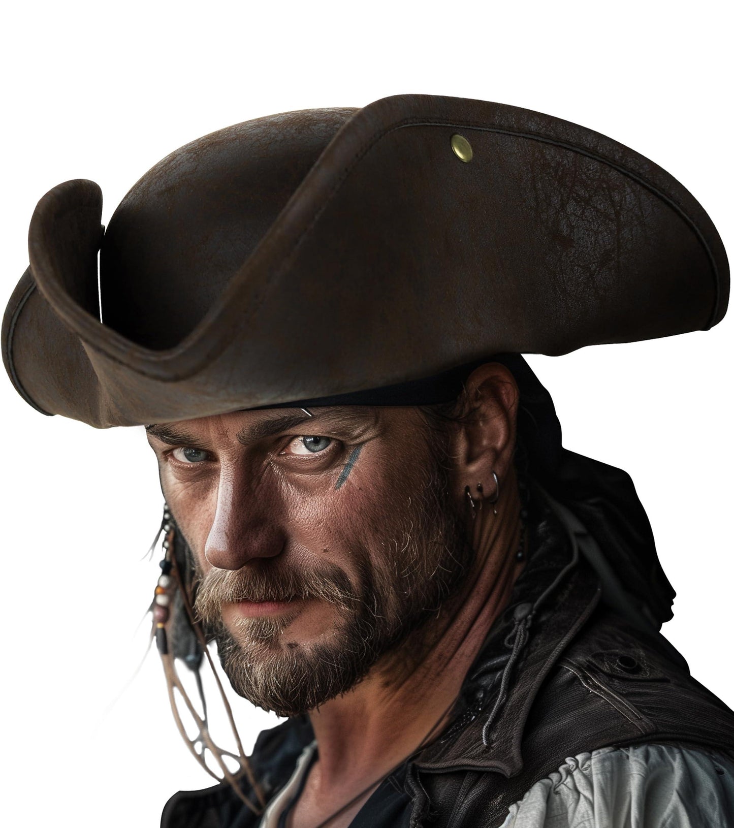 HOMELEX Pirate Hat for Women & Men Colonial Tricorn Halloween Adult Revolutionary war Costume Accessory - HOMELEX