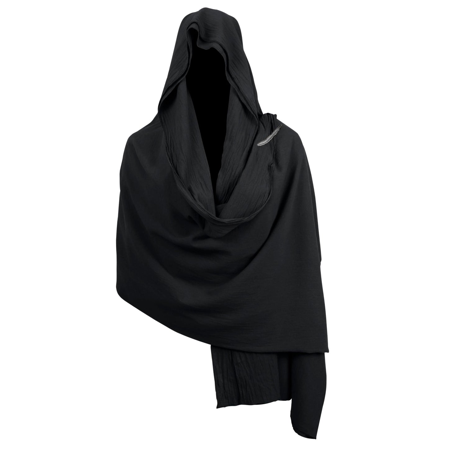 HOMELEX Medieval Black Padme Cape Shawl Post Apocalyptic Cloak Black Hooded Cowl